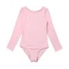 ACSUSS Kids Girls Team Basic Ballet Tutu Dress Dancewear Cotton Long Sleeve Leotard with Chiffon Wrap Skirt Pearl Pink 12-14 view 4