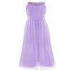 ranrann Kids Flower Girl Dress Ruffle Round Neck Chiffon Long Dress Bridesmaid Wedding Pageant Formal Event Ball Gown Lavender 8 view 1