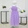 ranrann Kids Flower Girl Dress Ruffle Round Neck Chiffon Long Dress Bridesmaid Wedding Pageant Formal Event Ball Gown Lavender 8 view 4