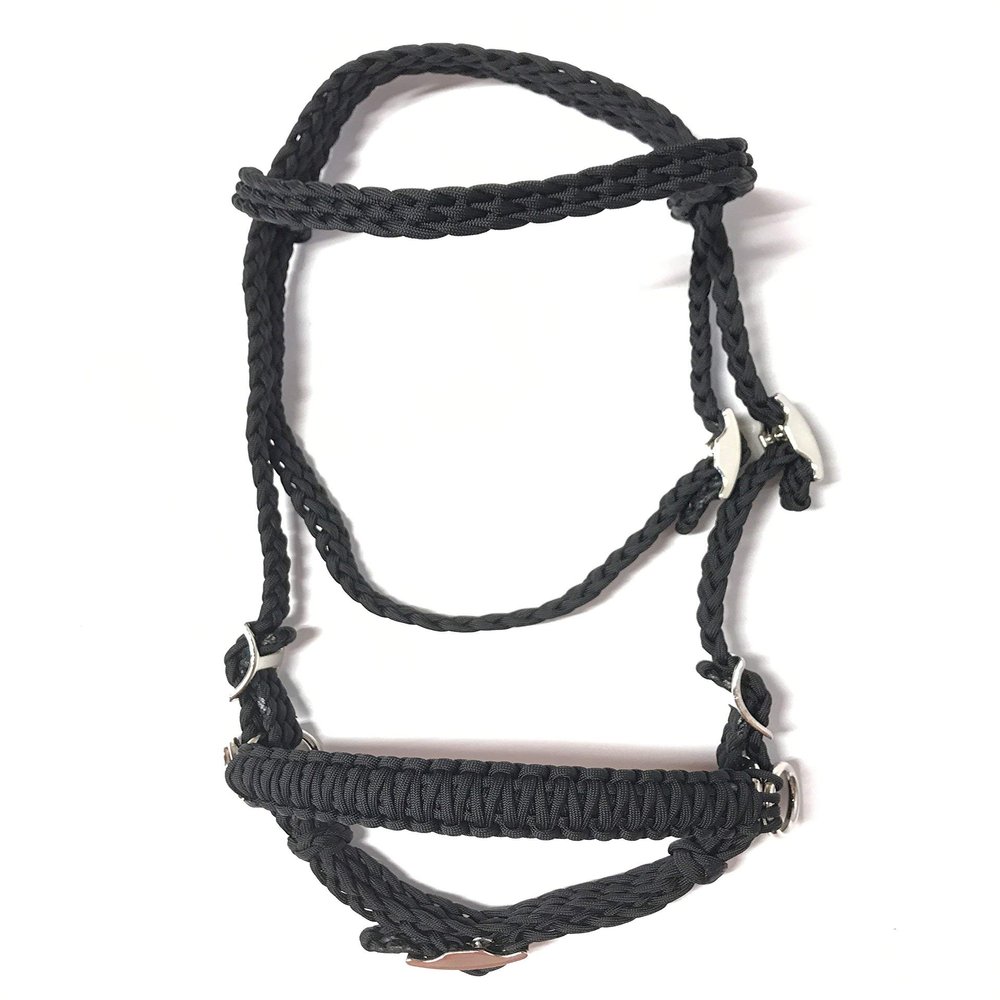 bitless bridle horse tack side pull hackamore Black headstall