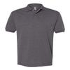 Hanes Adult 50/50 EcoSmart Jersey Knit Polo S Charcoal Heather view 1