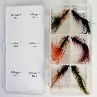 Crystal Creek Anglers Denny RICKARDS Trophy Trout 6 Fly ASSORTMENTS (Seal Bugger)