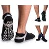 Muezna Men's Non-Slip Yoga Socks, Anti-Skid Pilates, Barre, Bikram Fitness Socks with Grips, Black+grey/Black+navy+green, 9-11 view 1