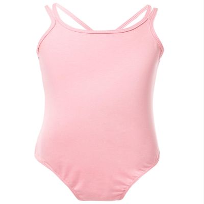 Agoky Girl's Basic Crisscross Back Gymnastic Dance Clothing Cotton Cami Ballet Performance Dancewear Sports Leotard Unitard Pink 3-4 Years