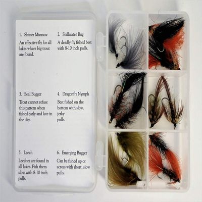 Crystal Creek Anglers Denny Rickards 24 Fly Assortment Trophy Trout & Seal Bugger Patterns - (2 Pack) (Trophy Trout and Stillwater Nymph)