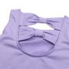 Agoky Girl's Basic Crisscross Back Gymnastic Dance Clothing Cotton Cami Ballet Performance Dancewear Sports Leotard Unitard Lavender Bowknots 2-3 Years view 4