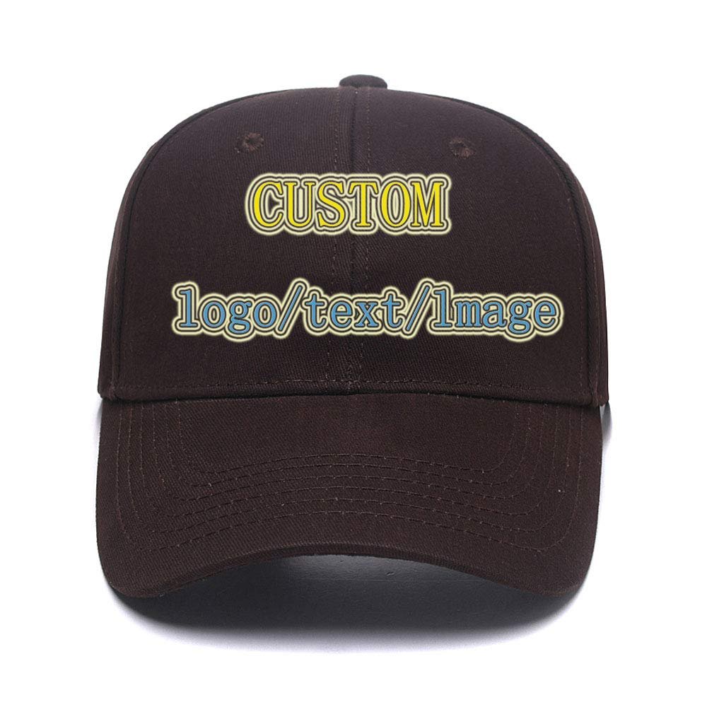 Baseball Cap Custom Personalized Text Dad Hats for Men & Women Trucker Adjustable Snapback Baseball Hat Brown