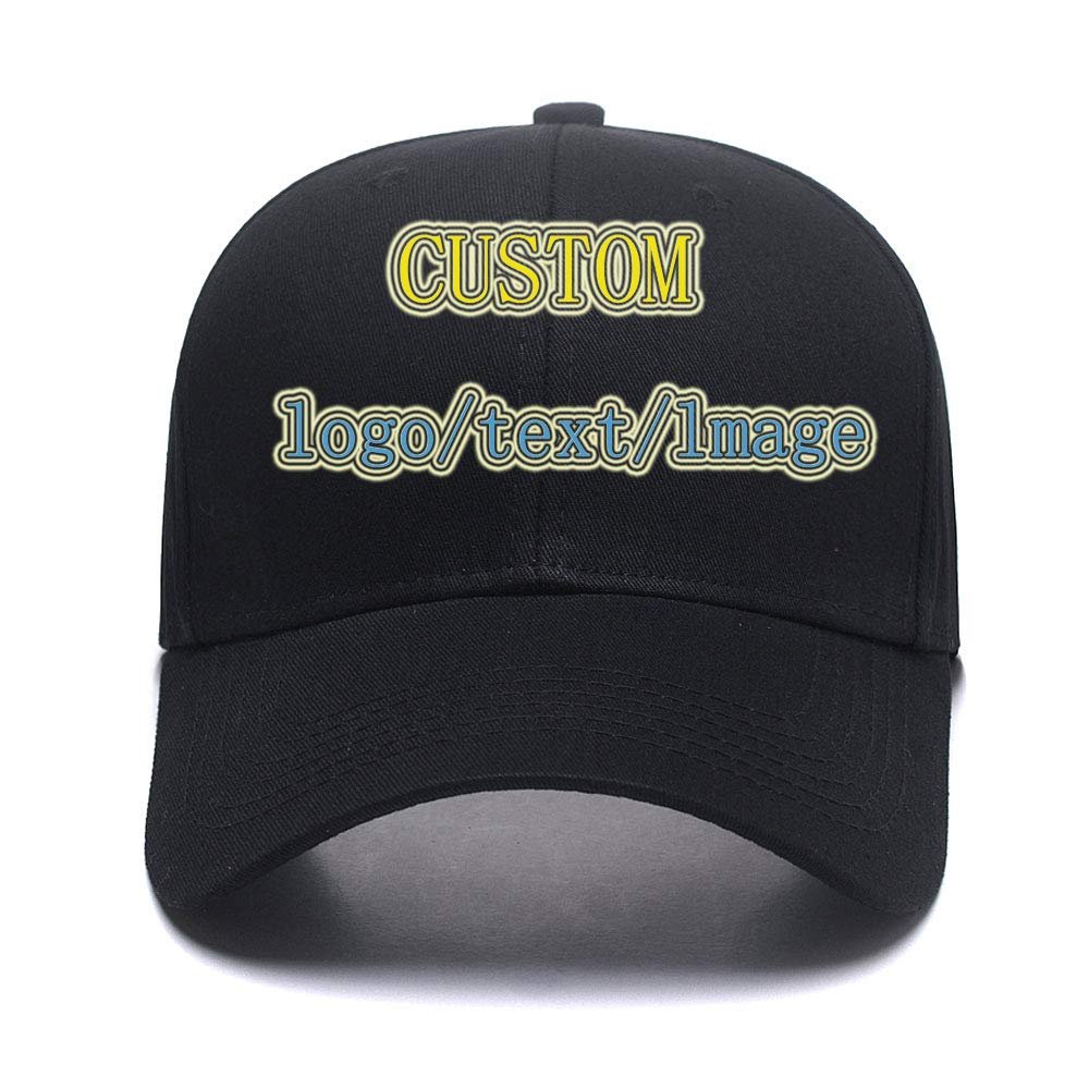 Baseball Cap Custom Personalized Text Dad Hats for Men & Women Trucker Adjustable Snapback Baseball Hat Black