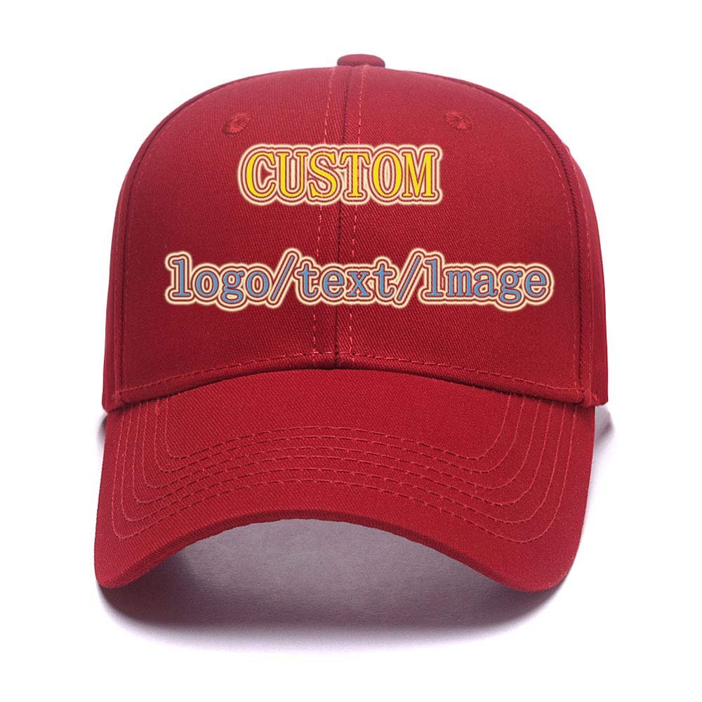 Baseball Cap Custom Personalized Text Dad Hats for Men & Women Trucker Adjustable Snapback Baseball Hat Red Wine