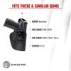 1791 GUNLEATHER P320c Premium Leather Holster - Soft & Comfortable IWB CCW Holster - Right Handed - fits HK VP9sk, P2000, 45c, SIG P320c, P229c and Most compacts w. Rail view 3