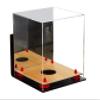 Better Display Cases Acrylic Volleyball Wall Mount Display Case with Mirror, Wood Base and Red Risers (A027-WMRRWF) view 4