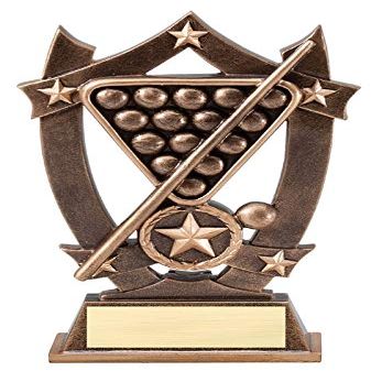 Express Medals 6.25 Inch Sport Star Billiards Trophy Award with Engraved Personalized Plate 5-Pack