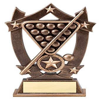 Express Medals 6.25 Inch Sport Star Billiards Trophy Award with Engraved Personalized Plate 5-Pack