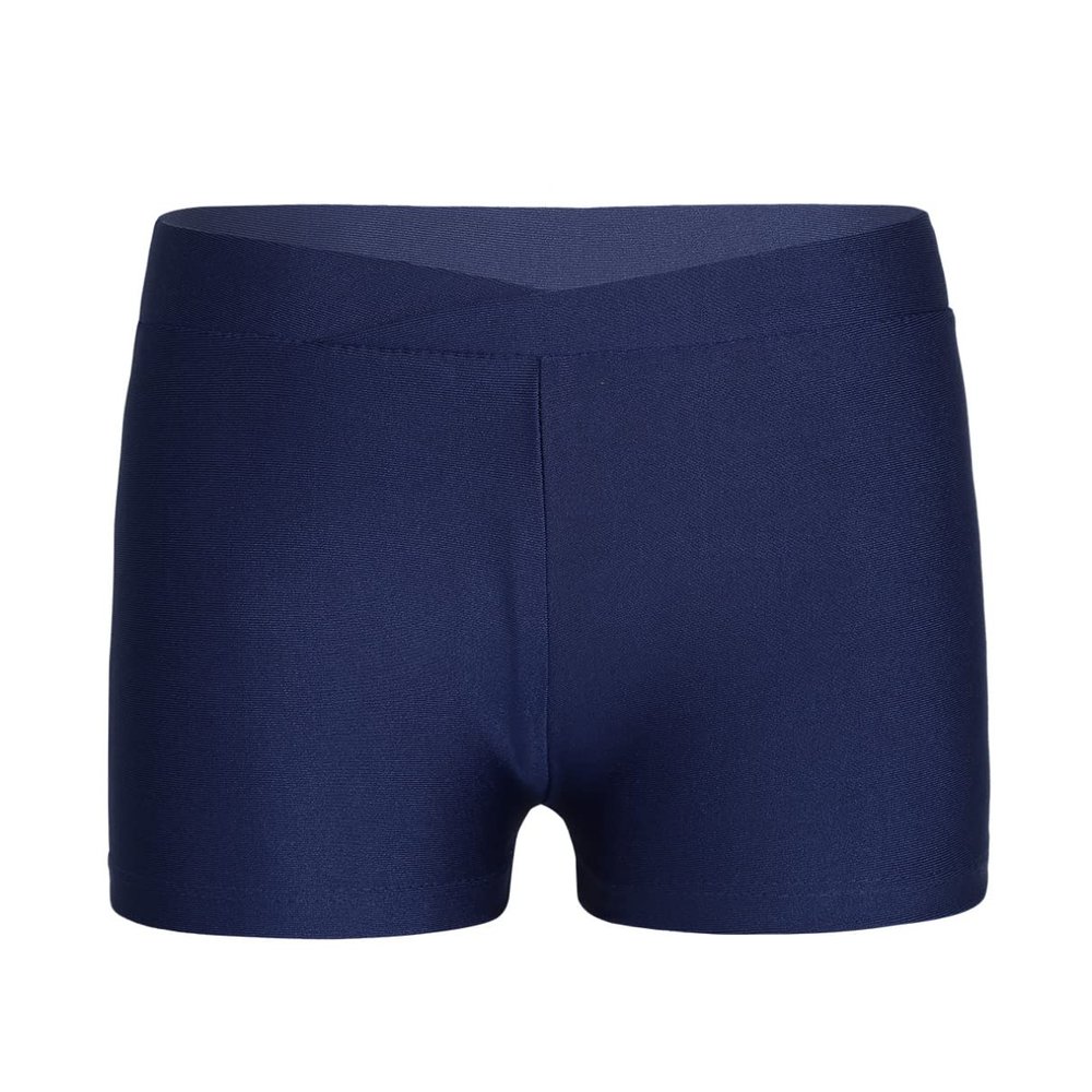 YiZYiF Kids Girls' Classics Boy Cut Soft Low Rise Gym Dance Sport Shorts Activewear Short V-Front Polyester Navy 4