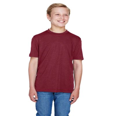 Team 365 Youth Sonic Heather Performance T-Shirt S SP MAROON HTHR