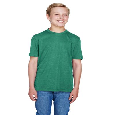 Team 365 Youth Sonic Heather Performance T-Shirt L SP FOREST HTHR