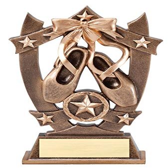 Express Medals 6.25 Inch Sport Star Ballet Trophy Award with Engraved Personalized Plate 5-Pack