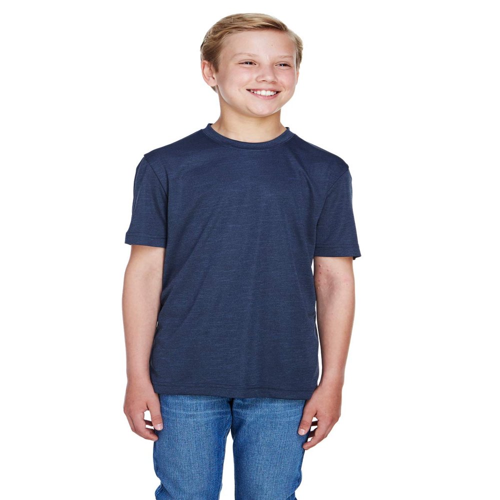 Team 365 Youth Sonic Heather Performance T-Shirt XL SP DRK NVY HTH