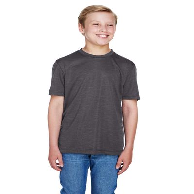 Team 365 Youth Sonic Heather Performance T-Shirt XL DK GREY HEATHER