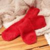 BambooMN Women's Super Soft and Cozy Feather Light Fuzzy Home Socks - Valentine Red - 4 Pair Value Pack - Size 10-13 view 4