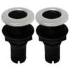 Five Oceans Thru Hull Fittings for Boats - 1 Inch Hose, Black Thru Hull Fitting with Stainless Steel Head, UV Resistant Nylon Through Hull Fitting for Scupper, Bilge, Sink Drain - 2-Pack - FO2996-M2 view 1