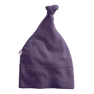 Babysoy Modern Single Knot Hat Beanie - Cotton Rayon from Bamboo Baby Cap (0-6 Months, Wineberry)