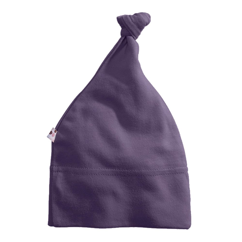 Babysoy Modern Single Knot Hat Beanie - Cotton Rayon from Bamboo Baby Cap (0-6 Months, Wineberry)