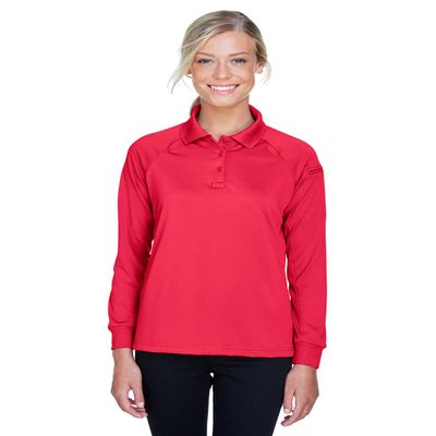 Harriton Ladies' Advantage Snag Protection Plus Long-Sleeve Tactical Polo XL RED