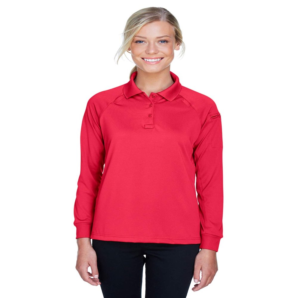 Harriton Ladies' Advantage Snag Protection Plus Long-Sleeve Tactical Polo XL RED
