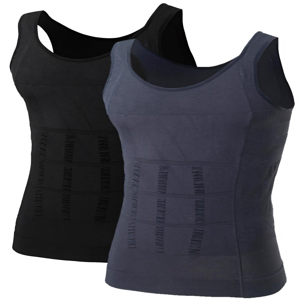 TOPTIE Mens Slimming Body Shaper Compression Shirt Shapewear Sculpting