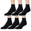6 Pairs Kids Sports Ankle Socks Wholesale Bulk Pack Athletic Sock for Girls Boys (Black, 4-6)