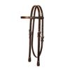 Circle Y Western Lightweight Classic Smooth Browband Headstall - Horse Size Smooth Tooling Single-Ply Leather with Stainless Steel Hardware 5/8" Width Headstall, Walnut view 1
