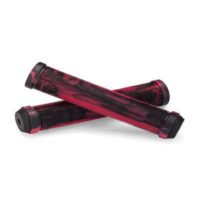 25NINE Ronin Grip Without Flange - Flangeless BMX Bike and Scooter Handlebar Grips with End Plugs - Pink/Black
