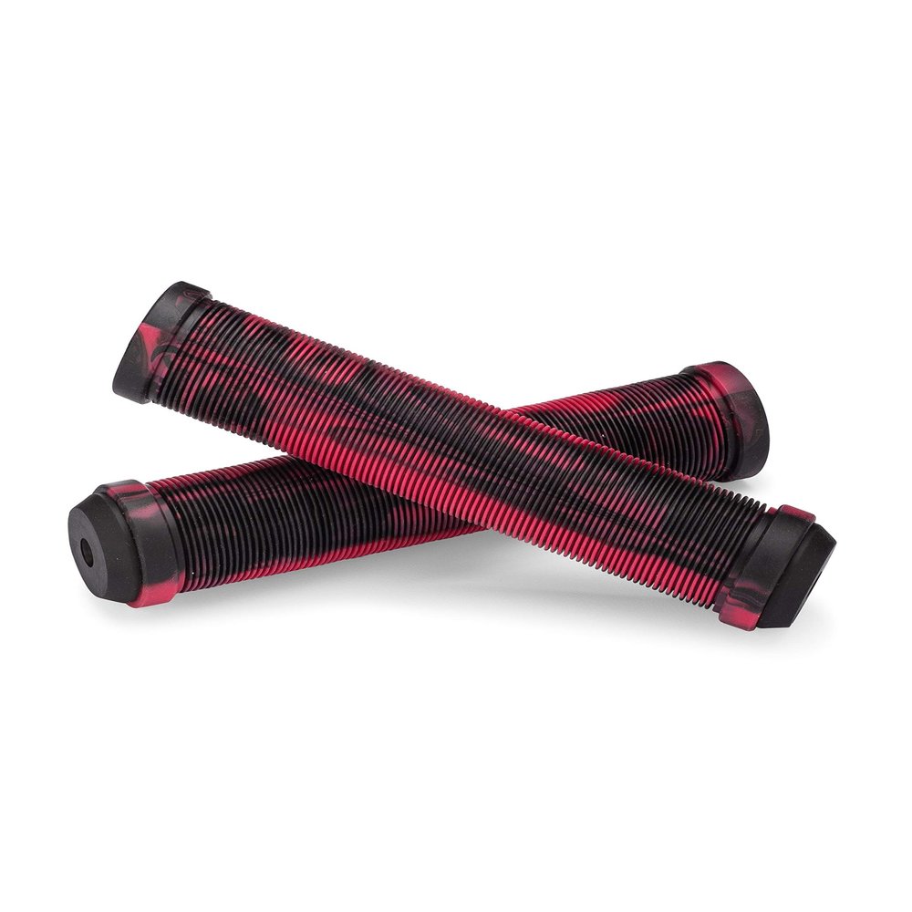 25NINE Ronin Grip Without Flange - Flangeless BMX Bike and Scooter Handlebar Grips with End Plugs - Pink/Black