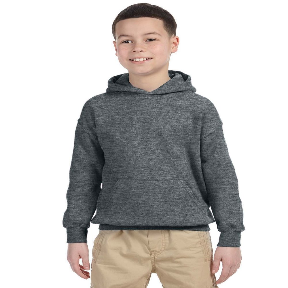 Product of Brand Gildan Youth Heavy Blend 8 oz, 50/50 Hood - Dark Heather - S - (Instant Savings of 5% & More)