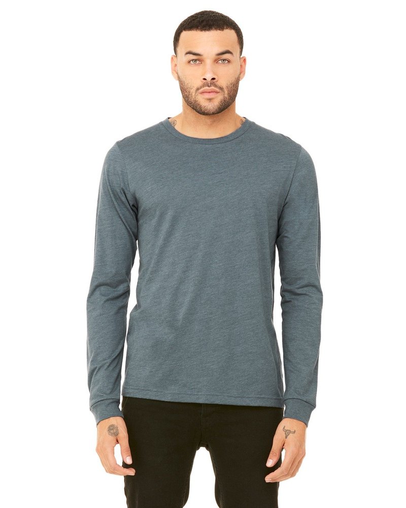 Bella Canvas Product of Brand Unisex Jersey Long-Sleeve T-Shirt - Heather Slate - M - (Instant Savings of 5% & More)