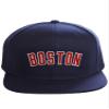 Original Snapback Custom American Cities State Letters Ajustable Flat Visor Cap (Boston Navy, White Red) view 1