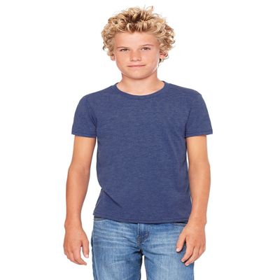 Bella Canvas Product of Brand Youth Jersey Short-Sleeve T-Shirt - Heather Navy - L -, Instant Savings of 5% & More