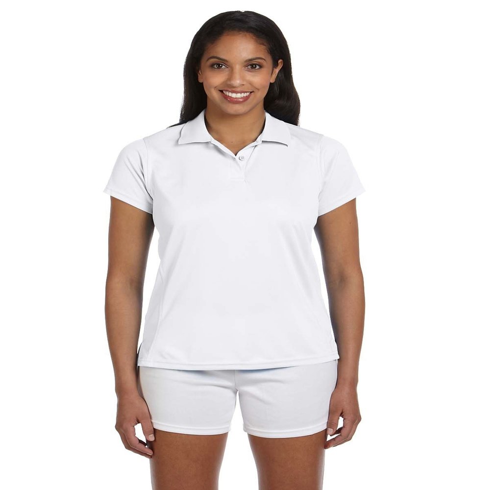 Product of Brand Harriton Ladies 4 oz Polytech Polo Shirt - White - XL - (Instant Savings of 5% & More)