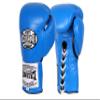 CASANOVA Boxing Traning LACE-UP Leather Boxing Gloves for Men and Woman - MMA, Kick Boxing, Muay Thai, Sparring, Heavy Bag Training, Combat Sport (Blue, 14 oz) view 1