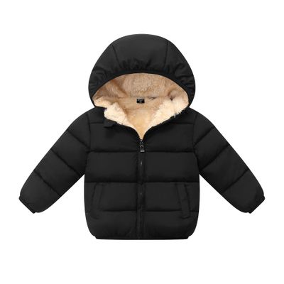 Kimjun Toddler Baby Hooded Down Jacket Boys Girls Kids Thicken Warm Winter Coat Outerwear 3-4t Black