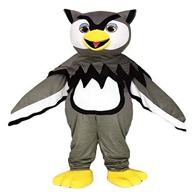 rushopn Cute Gray Cool Owl Mascot Costumes Bird Animal