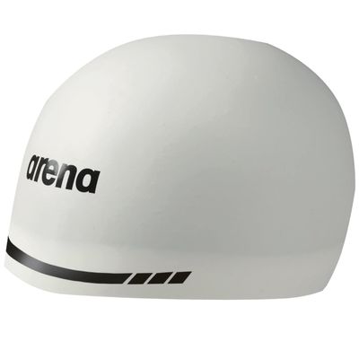 Arena 3D Soft USA Unisex Adult Silicone Swim Cap for Men and Women Swimming Pool Practice and Racing Swim Kit, White, Medium