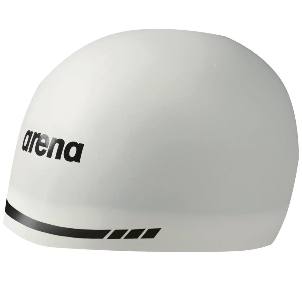 Arena 3D Soft USA Unisex Adult Silicone Swim Cap for Men and Women Swimming Pool Practice and Racing Swim Kit, White, Medium