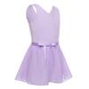 ACSUSS Kids Girls V-Neck Tank Leotard Ballet Tutu Skirt Dance Dress Outfits Gymnastics Dance Costume Lavender 3-4 view 2