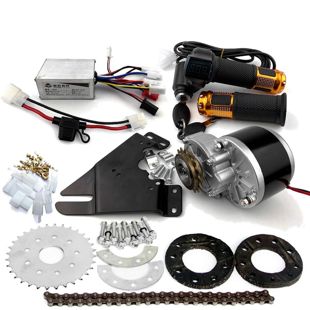 250W for Common Bike Left Chain Drive Customized for Geared Bicycle Derailleur Twist )