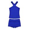 Agoky Girls 2PCS Ballet Dance Gym Leotard Dancewear Racer Back Tank Top with Bottoms Set Blue 6 view 3