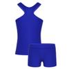 Agoky Girls 2PCS Ballet Dance Gym Leotard Dancewear Racer Back Tank Top with Bottoms Set Blue 6 view 4