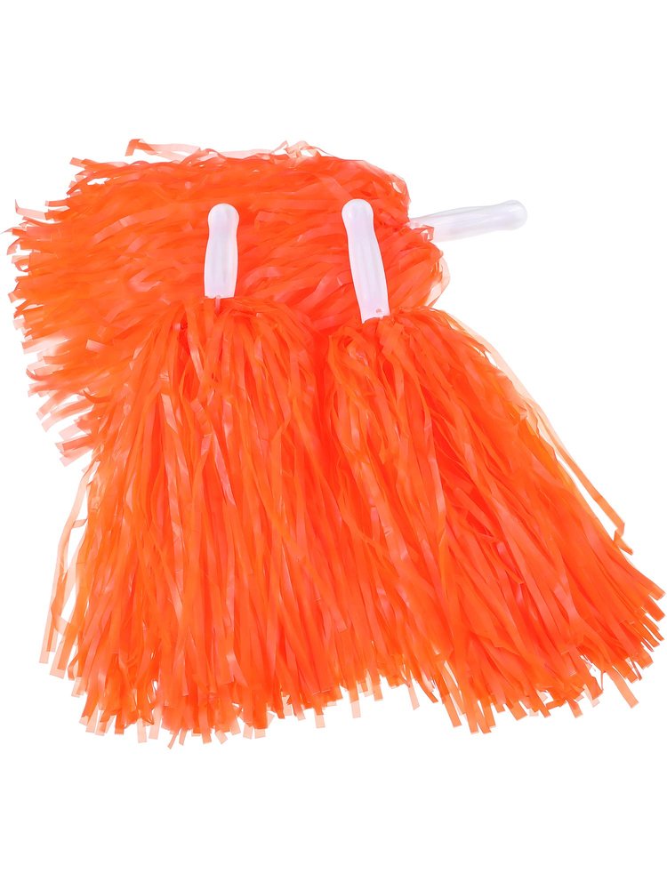 Pangda 12 Pack Cheerleading Pom Poms Sports Dance Cheer Plastic Pom Poms for Sports Team Spirit Cheering(Orange)