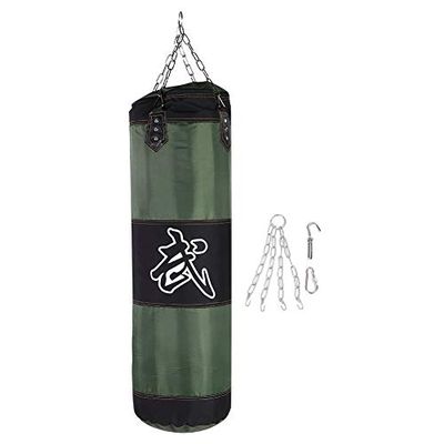 3+1 Pouching Bag, Empty Chain Hollow Hanging Boxing Bag Taekwondo Boxing Training Fitness Pouch Sand Bag (Green-1m)